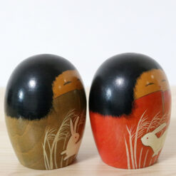 Miho Sasaki Vintage Kokeshi Dolls Set Right