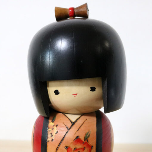 Sadao Kishi Vintage Kokeshi Doll Wild Rose Face