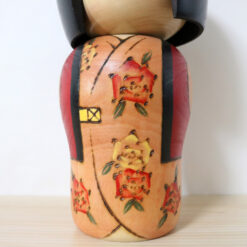 Sadao Kishi Vintage Kokeshi Doll Wild Rose Kimono