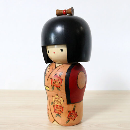 Sadao Kishi Vintage Kokeshi Doll Wild Rose Left