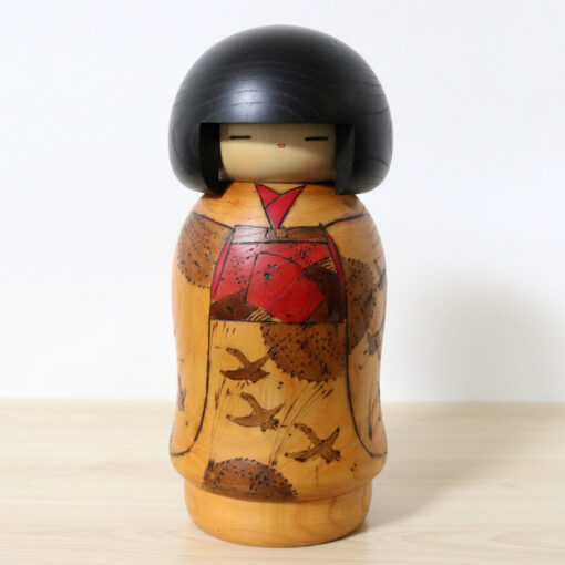 Uchida Shinichiro Vintage Kokeshi Doll Yasuragi Front