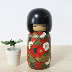 Vintage Floral Japanese Kokeshi Doll By Kunio Miyakawa