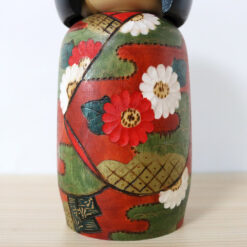 Vintage Floral Kokeshi Doll By Kunio Miyagawa Kimono