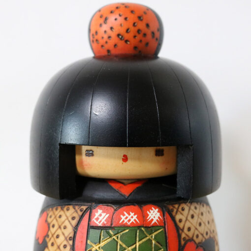 Vintage Kokeshi Doll Kazuo Takamizawa Flower Field Face