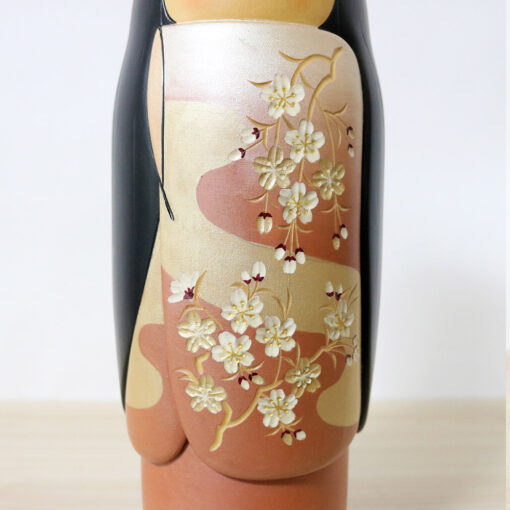 Kaoru Nozawa Vintage Pink Sosaku Kokeshi Doll Kimono