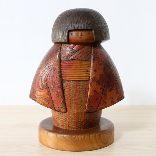 Sekiguchi Sansaku Vintage Kokeshi Doll Late Autumn Front