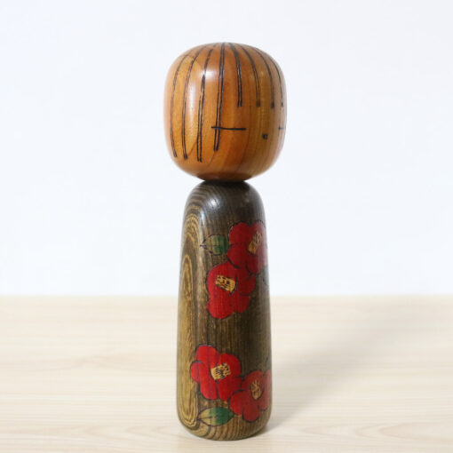 Tsujita Ryozo Vintage Japanese Kokeshi Doll Camellia Right