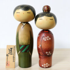 Usaburo Japanesevintage Pair Kokeshi Dolls Journey