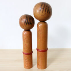 Vintage Kokeshi Doll Set By Hideo Ishihara Sunset Left