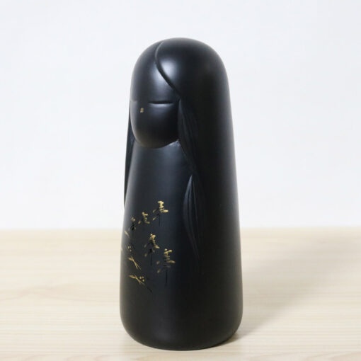 Tsujita Ryozo Vintage Black Kokeshi Doll Left