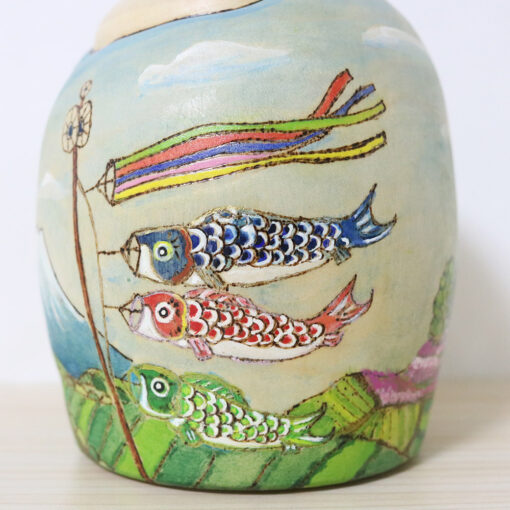 Shirahama Kumiko Kokeshi Doll Fine May Weather Koinobori Decoration