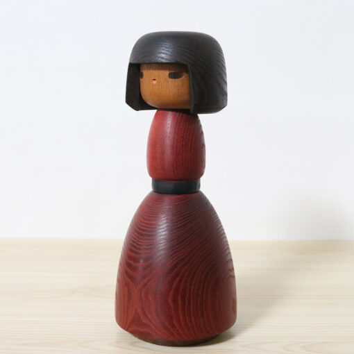 Yamanaka Sanpei Vintage Red Kokeshi Doll 25cm Left