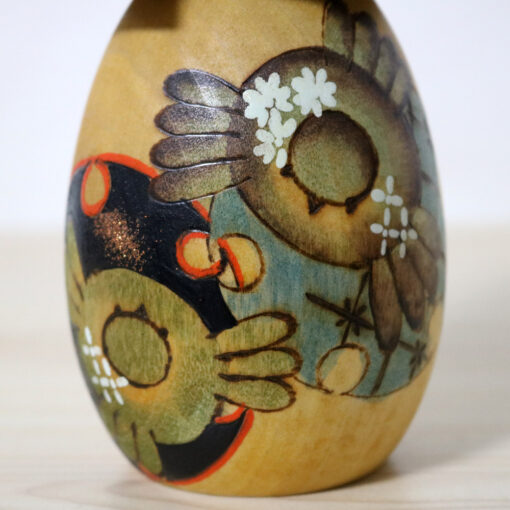 Yushi Kawase Vintage Kokeshi Doll Plump Sparrow Body