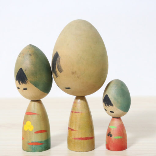 Masao Watanabe Vintage Kokeshi Doll Set Clover Left