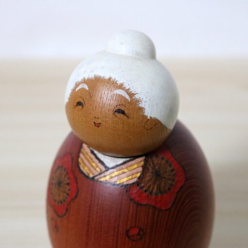 Sekiguchi Sansaku Vintage Grandma Kokeshi Doll Face