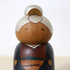 Sekiguchi Sansaku Vintage Kokeshi Doll Grandma Face