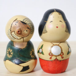 Sekiguchi Sansaku Vintage Kokeshi Doll Okame Hyotoko Front
