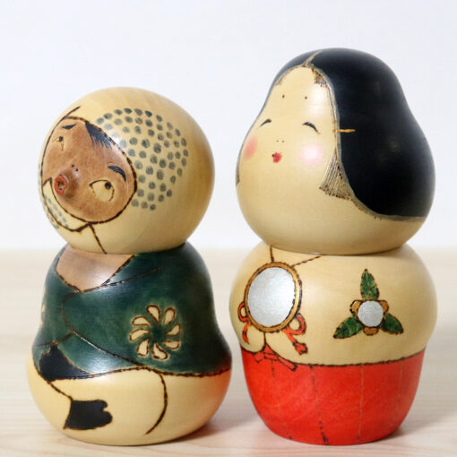 Sekiguchi Sansaku Vintage Kokeshi Doll Okame Hyotoko Left