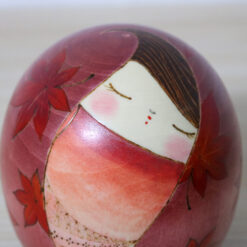 Tanaka Shigemi Kokeshi Doll Dyed In Crimson Face