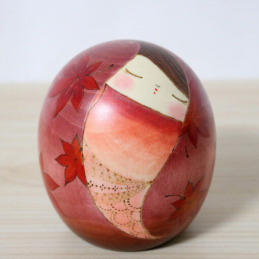 Tanaka Shigemi Kokeshi Doll Dyed In Crimson Front