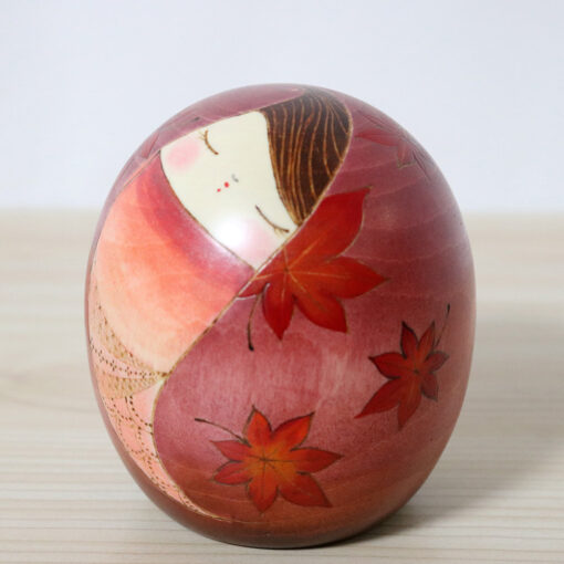 Tanaka Shigemi Kokeshi Doll Dyed In Crimson Left