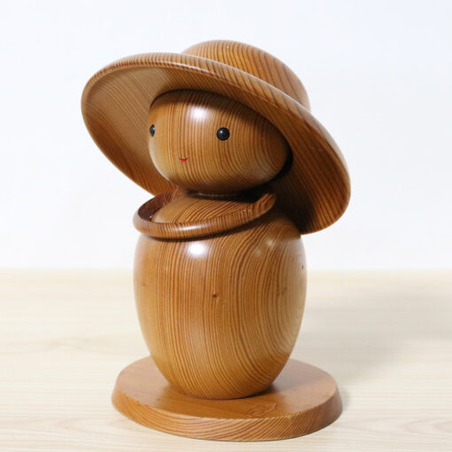 Yakusugi Kokeshi Doll With Removable Hat 18cm Left