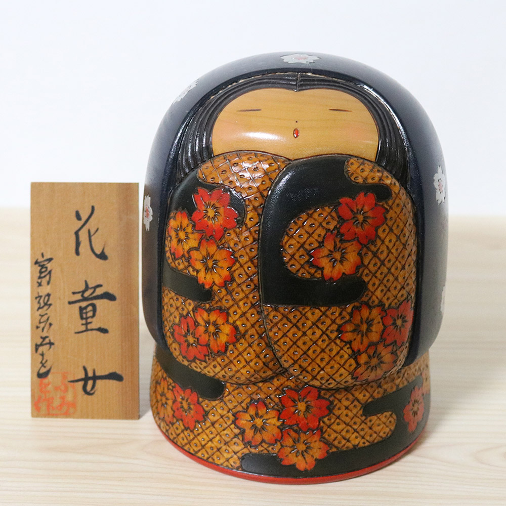 fumio-tomidokoro-vintage-kokeshi-flower-girl Fumio Tomidokoro Vintage Kokeshi Flower Girl