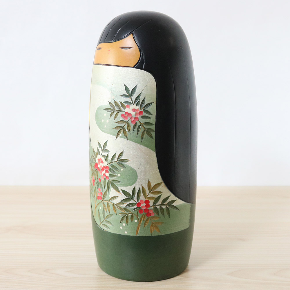 kaoru-nozawa-vintage-sosaku-kokeshi-doll-kotone-winter-Left Kaoru Nozawa Vintage Sosaku Kokeshi Doll Kotone Winter Left