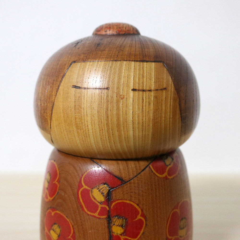 sekiguchi-toa-vintage-kokeshi-doll-camellia-face Sekiguchi Toa Vintage Kokeshi Doll Camellia Face