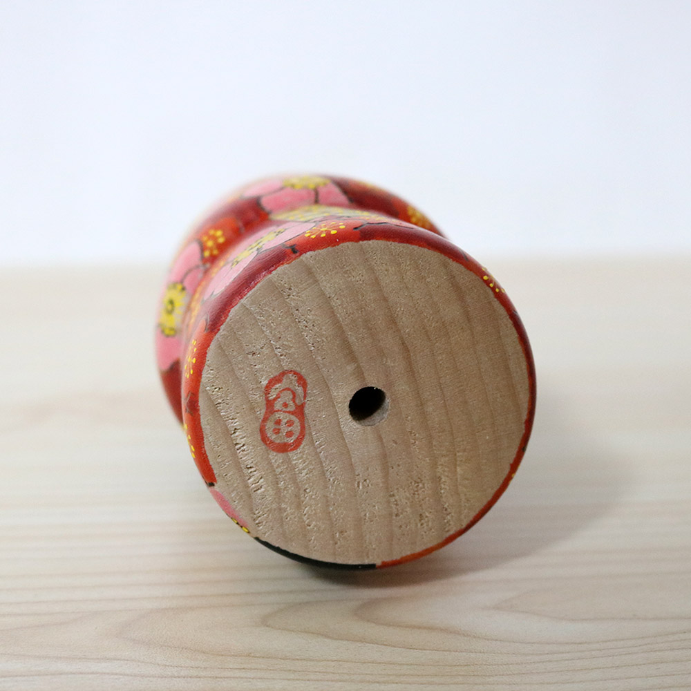 Fumio Tomidokoro Creative Kokeshi Doll Hanaemi Signature