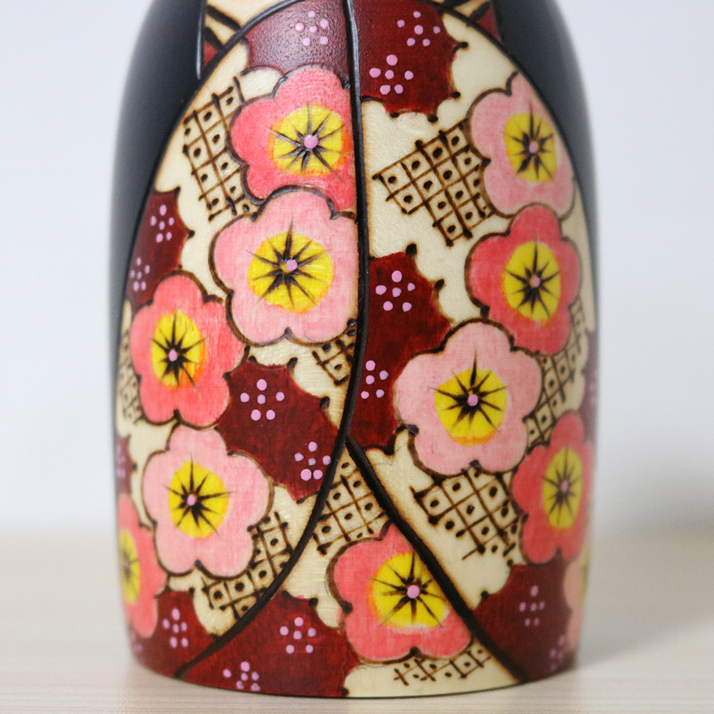 Fumio Tomidokoro Japanese Kokeshi Doll Spring Time Kimono