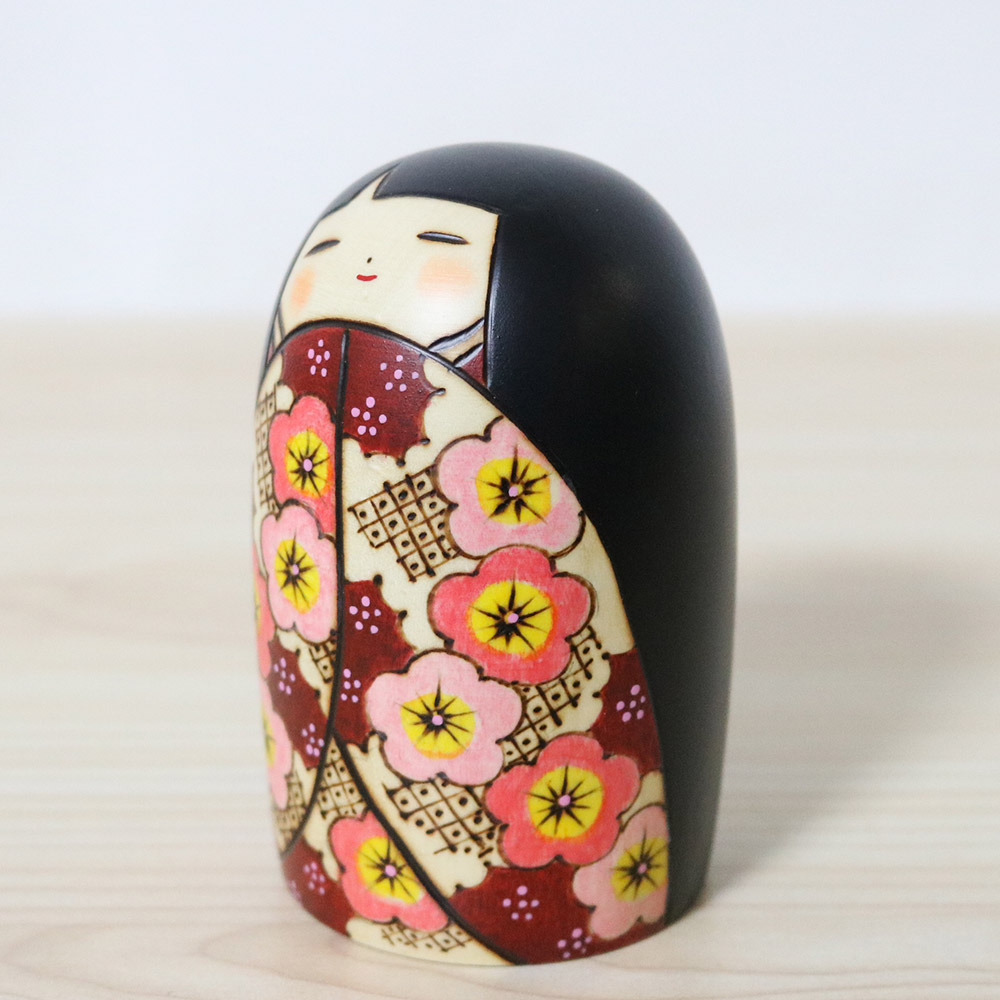 Fumio Tomidokoro Japanese Kokeshi Doll Spring Time Left