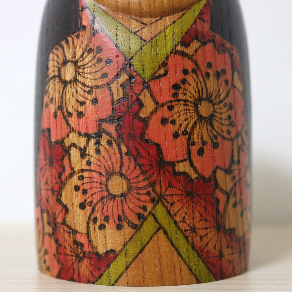 Fumio Tomidokoro Kokeshi Doll Oka Kimono