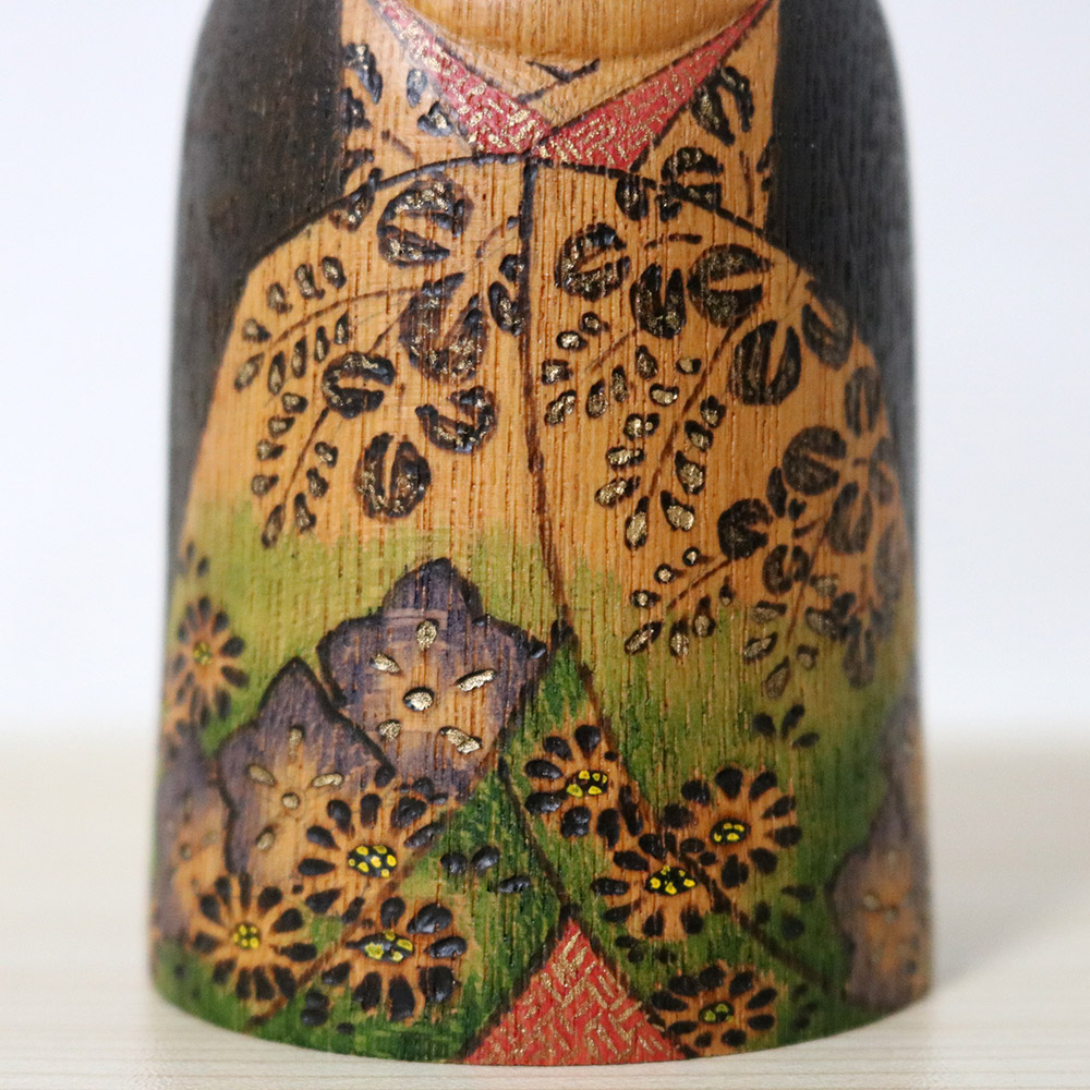 Fumio Tomidokoro Kokeshi Autumn Garden Kimono