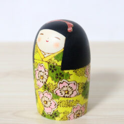 Fumio Tomidokoro Kokeshi Doll Sakura Wind Left