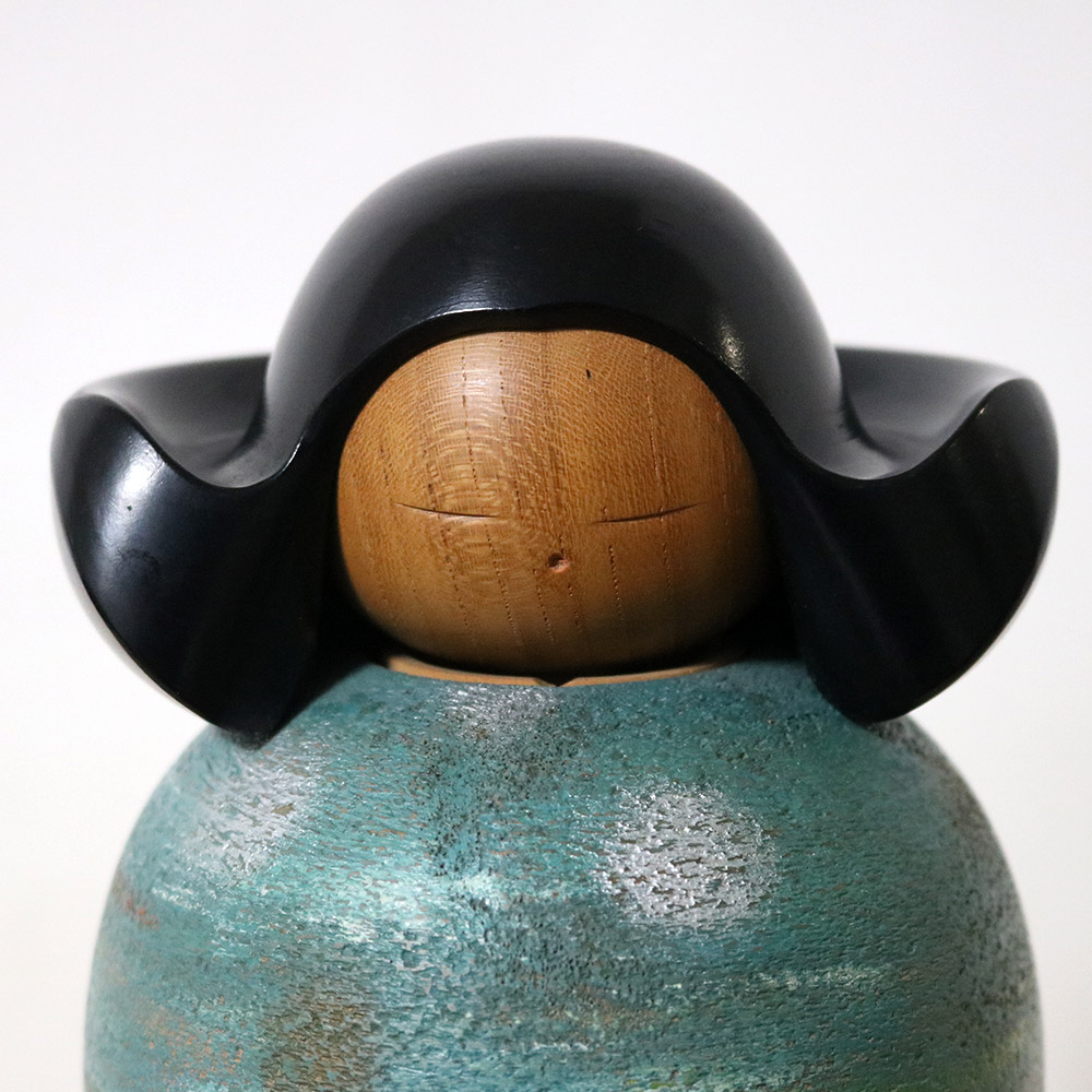 Katase Kaihei Vintage Kokeshi Doll Blue Face