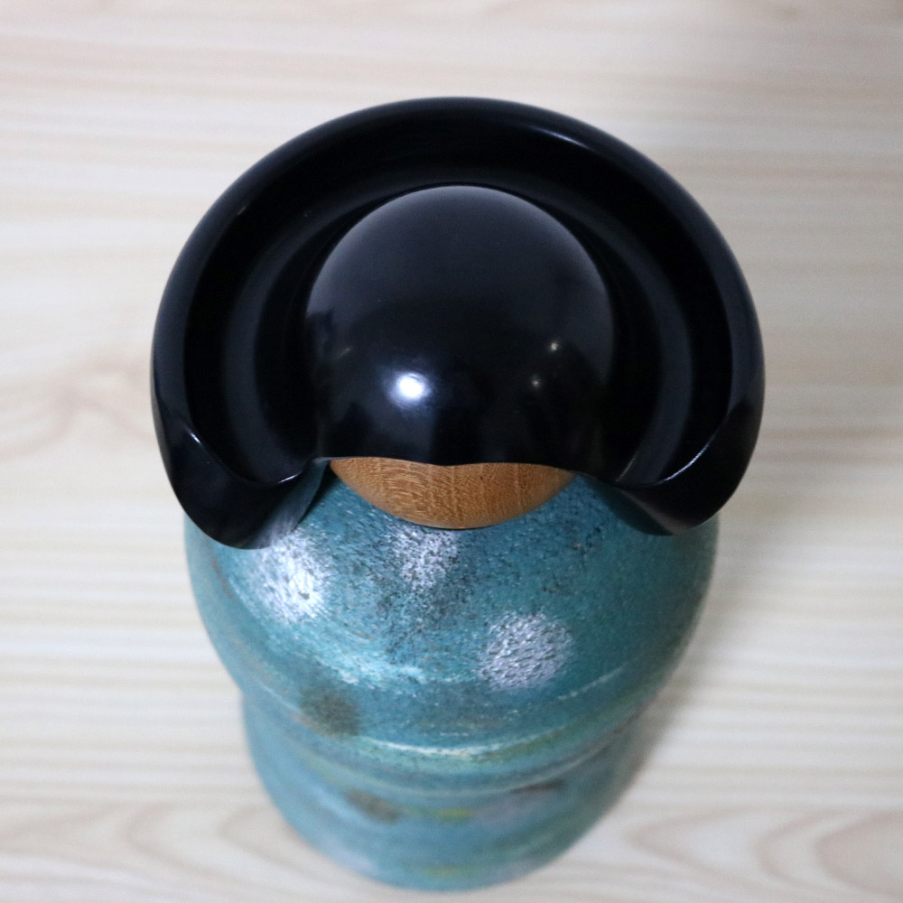 Katase Kaihei Vintage Kokeshi Doll Blue Hair