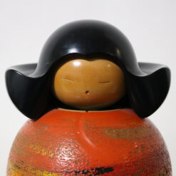 Katase Kaihei Vintage Kokeshi Doll Orange Face