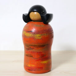 Katase Kaihei Vintage Kokeshi Doll Orange Left