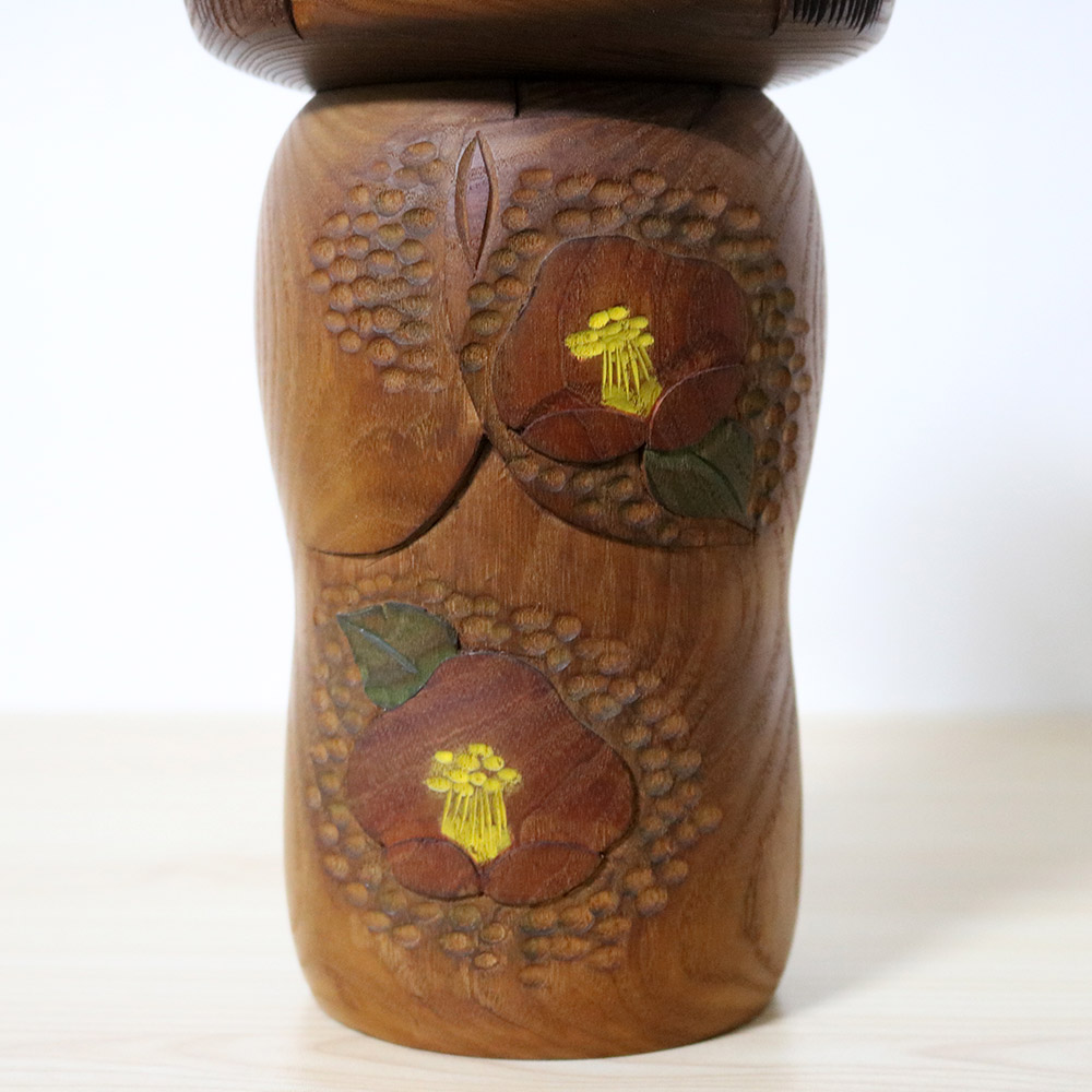 Kato Masami Vintage Kokeshi Doll Camelia Child Kimono