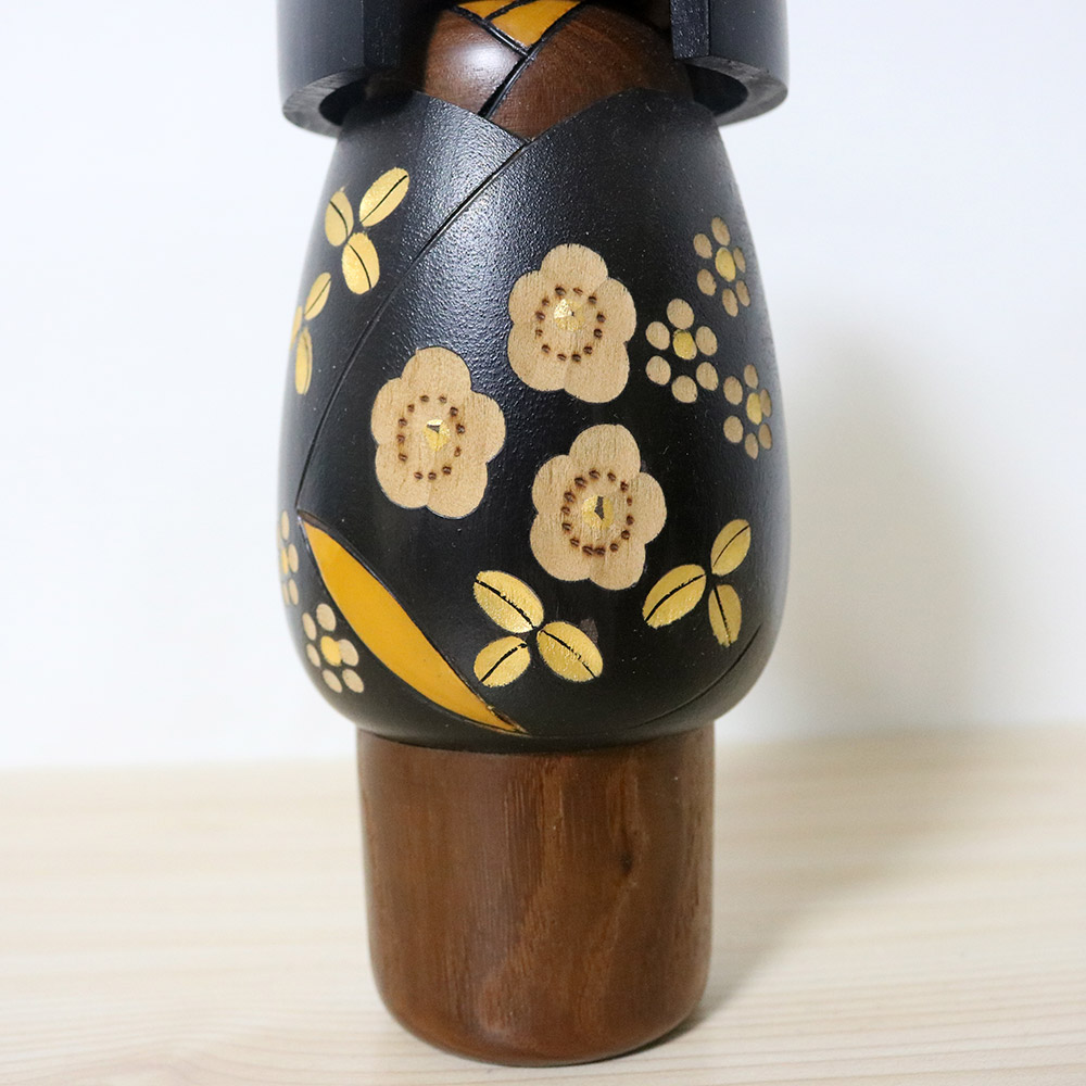 Kazuo Takamizawa Black Vintage Creative Kokeshi Kimono
