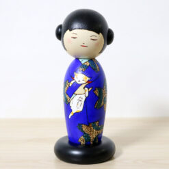 Oki Yasunobu Creative Kokeshi Doll Tomodachi Blue Front