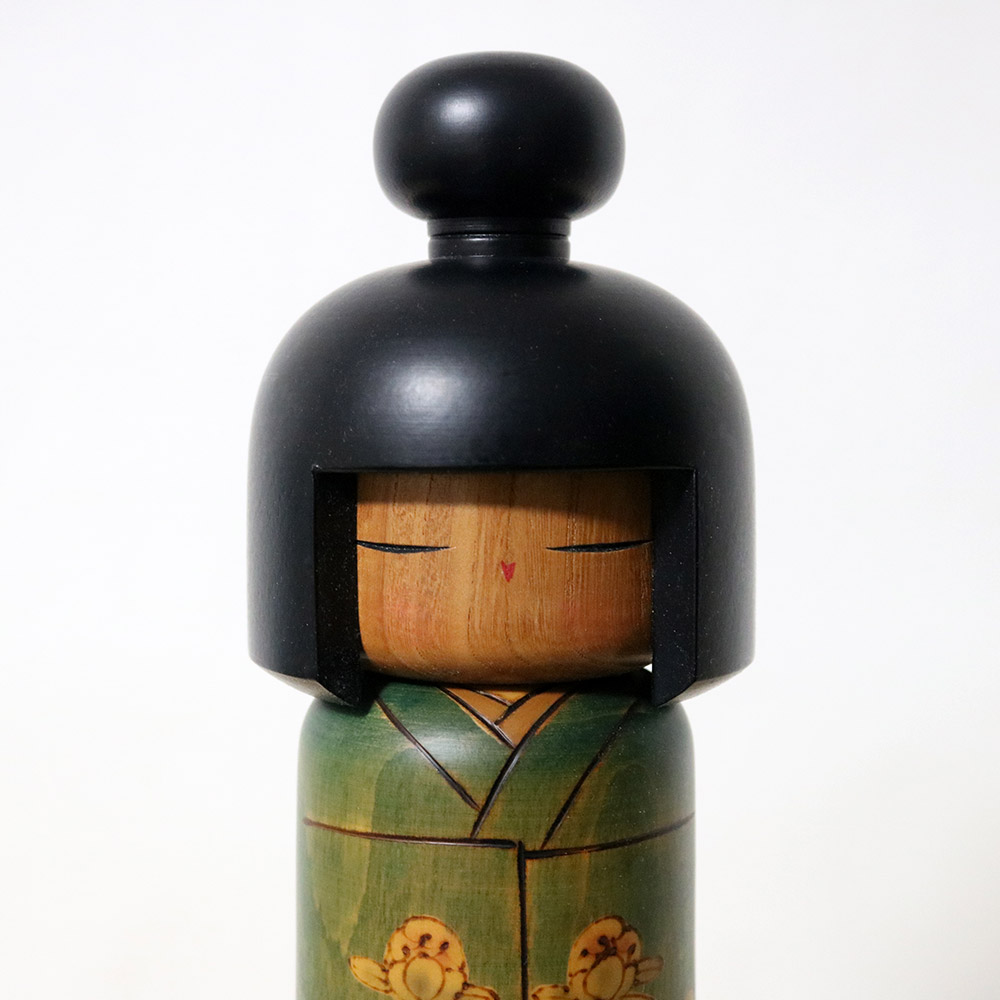 Sato Suigai Green Vintage Kokeshi Face