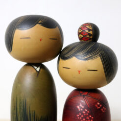 Usaburo Vintage Pair Kokeshi Dolls Journey Faces