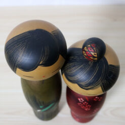 Usaburo Vintage Pair Kokeshi Dolls Journey Hair