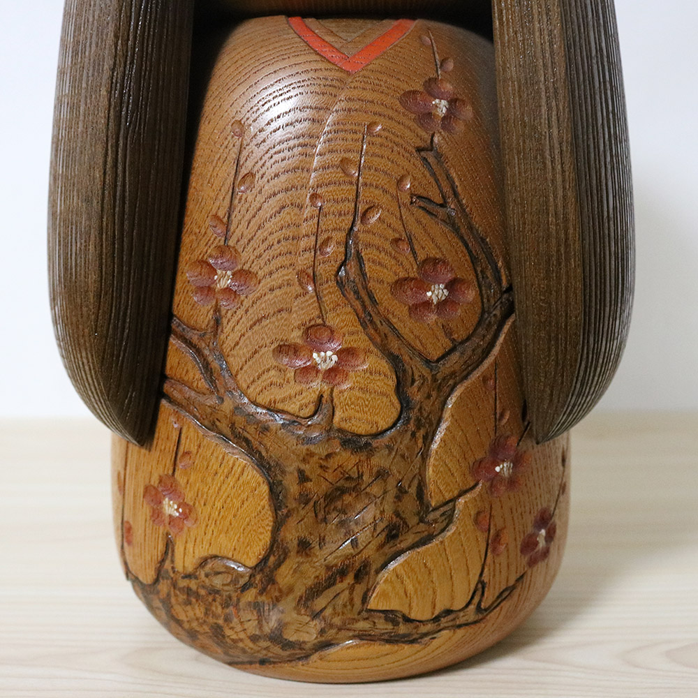 Daisuke Takeda Vintage Kokeshi Doujo Kimono Plum Decoration