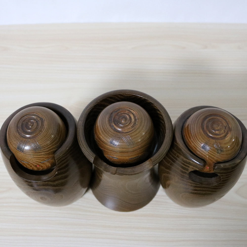 Miyajima Muhitsu Kokeshi Doll Set Quiet Thoughts Hair