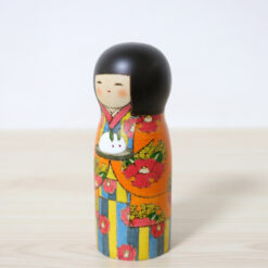 Fumio Tomidokoro Kokeshi Doll Snow Rabbit Left