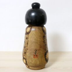 Inosuke Kobayashi Vintage Kokeshi Doll Flower Meadow Back