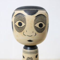 Morio Isokawa Monochrome Takobozu Kokeshi Doll Face